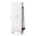 Ver imagem 2 de Armário Multiuso Siena 2 Portas C/ Gancho para Vassouras e Rodo Branco