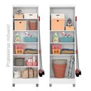 Ver imagem 3 de Armário Multiuso Siena 2 Portas C/ Gancho para Vassouras e Rodo Branco