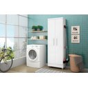 Ver imagem 5 de Armário Multiuso Siena 2 Portas C/ Gancho para Vassouras e Rodo Branco