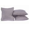 Kit 6 Capa Almofada Decorativa Jacquard Cinza 40x40 Com Enchimento - 1