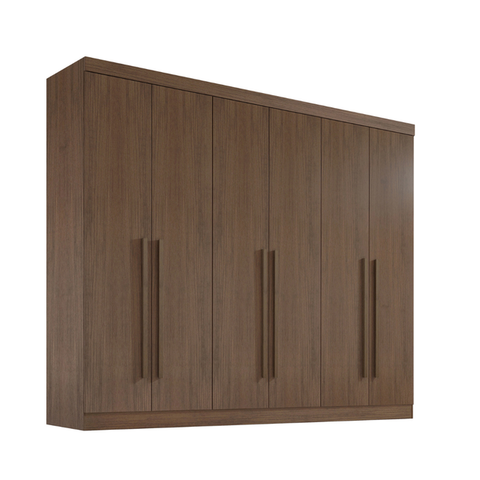 Guarda Roupa Casal da Vinci 6 Portas 100% Mdf Castanho