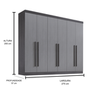 Ver imagem 3 de Guarda Roupa Casal da Vinci 6 Portas 100% Mdf Castanho