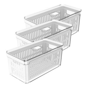 Kit 3 Caixa Organizadora Geladeira Frutas Verduras 5 Litros