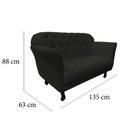 Ver imagem 6 de Kit Namoradeira + 2 Poltronas Decorativa Dália Suede Preto Pés Madeira Mz Decor