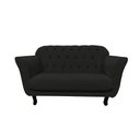 Ver imagem 4 de Kit Namoradeira + 2 Poltronas Decorativa Dália Suede Preto Pés Madeira Mz Decor