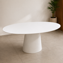 Ver imagem 2 de Mesa de Jantar Oval 170x100cm em Laca Branco - Base Cone Branco