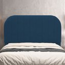 Ver imagem 2 de Cabeceira Cama Box Queen Estofada Orgânica 160cm Alice W01 Suede Azul Marinho - Lyam Decor