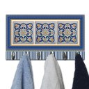 Ver imagem 3 de Cabideiro de Parede Porta Colar Chaves Cintos Toalhas - Azulejo Azul