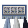 Cabideiro de Parede Porta Colar Chaves Cintos Toalhas - Azulejo Azul - 3