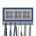Ver imagem 4 de Cabideiro de Parede Porta Colar Chaves Cintos Toalhas - Azulejo Azul