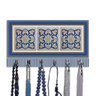 Cabideiro de Parede Porta Colar Chaves Cintos Toalhas - Azulejo Azul - 4