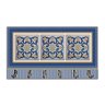 Cabideiro de Parede Porta Colar Chaves Cintos Toalhas - Azulejo Azul - 1