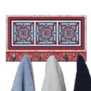 Ver imagem 4 de Cabideiro de Parede Porta Colar Chaves Cintos Toalhas - Azulejo Vermelho