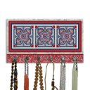Ver imagem 3 de Cabideiro de Parede Porta Colar Chaves Cintos Toalhas - Azulejo Vermelho