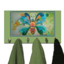 Ver imagem 3 de Cabideiro de Parede Porta Colar Chaves Cintos Toalhas - Borboleta verde