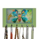 Ver imagem 4 de Cabideiro de Parede Porta Colar Chaves Cintos Toalhas - Borboleta verde