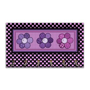 Cabideiro de Parede Porta Colar Chaves Cintos Toalhas - Flores