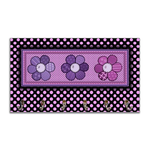 Cabideiro de Parede Porta Colar Chaves Cintos Toalhas - Flores