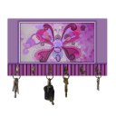 Ver imagem 2 de Cabideiro de Parede Porta Colar Chaves Cintos Toalhas - Borboleta Rosa