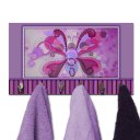 Ver imagem 3 de Cabideiro de Parede Porta Colar Chaves Cintos Toalhas - Borboleta Rosa