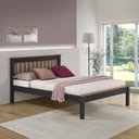 Ver imagem 1 de Cama Casal Inglesa em Madeira Maciça Mv Outlet Preto e Mel