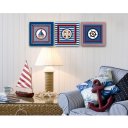 Ver imagem 7 de Conjunto Kit com 3 Quadros Náuticos Decorativos Linha Náutica Marinheiro Mar 4