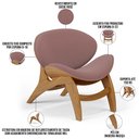 Ver imagem 4 de Kit 4 Poltronas Decorativa Orgânica Sala Living Kadosh L02 Suede Rosê - Lyam Decor