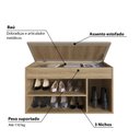 Ver imagem 3 de Sapateira Baú com Tampo Estofado 81cm 03 Nichos Linha Sp Sp080 Completa Móveis - Oak