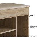 Ver imagem 2 de Sapateira Baú com Tampo Estofado 81cm 03 Nichos Linha Sp Sp080 Completa Móveis - Oak