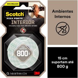 Fita Dupla Face Fixa Forte 19mmx1,5m - Scotch 3m - 4
