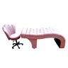Maca Estética Joe 60X180 cm + Cadeira Mocho Suede Rosa Facial Cílios E Sobrancelhas Mz Decor - 1