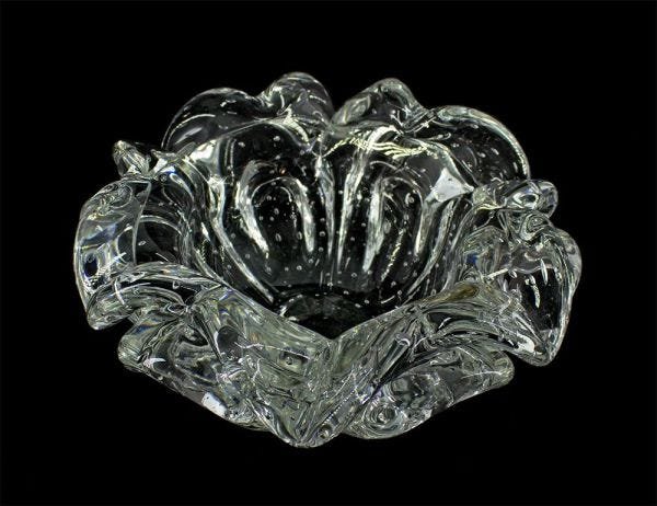 Centro de Mesa em Cristal Murano Escamas Transparente - Di Murano - 1