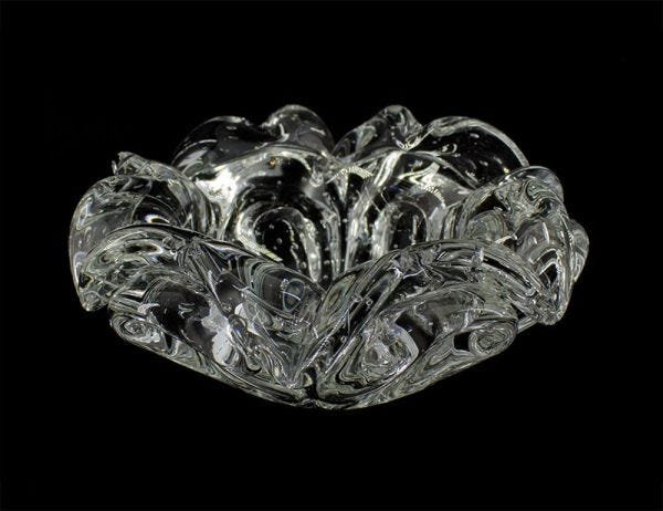 Centro de Mesa em Cristal Murano Escamas Transparente - Di Murano - 2