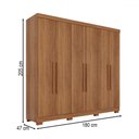Ver imagem 4 de Guarda-roupa Casal Pinheiro 6 Portas 2 Gavetas Cinamomo - Pnr Móveis