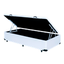 Ver imagem 2 de Base Box Baú Solteiro Corino Branco com Pistao a Gás 41x88x188cm