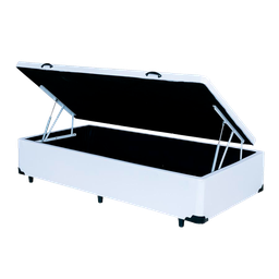 Base Box Baú Solteiro Corino Branco com Pistao a Gás 41x88x188cm - 2