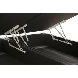 Base Box Baú Queen Bipartida em Corino Preto com Pistão a Gás - 41x158x198cm - 4