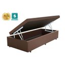 Ver imagem 2 de Base Box Baú Solteiro Corino Marrom com Pistao a Gás 41x88x188cm
