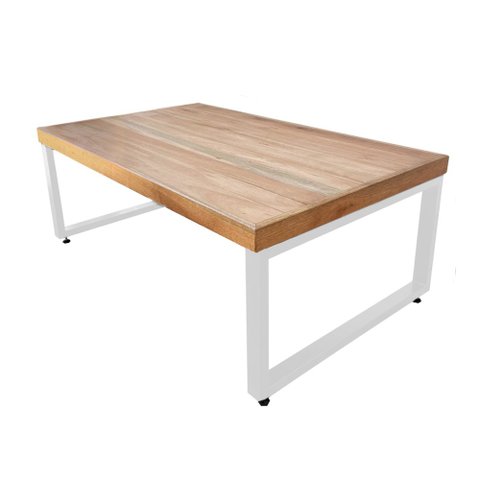 Mesa Industrial Infantil Bernardo 120x70cm Madeira Maciça Ferragem Branca