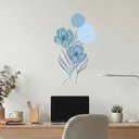 Ver imagem 1 de Adesivo Floral Boho Azul Estilo Nórdico 35x60 Minimalista Abstrato