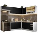 Ver imagem 3 de Armário de Cozinha Completa de Canto 469cm Branco/Preto Glamy Madesa 01