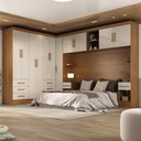 Ver imagem 1 de Guarda-roupa Modulado Soberano 11 Portas 8 Gavetas Cinamomo/off White - Panorama Móveis