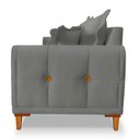 Ver imagem 4 de Sofá Living 2 Lugares 1,80m Livia Veludo Pés de Madeira - Pallazio Cor Grafite