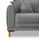 Ver imagem 6 de Sofá Living 2 Lugares 1,80m Livia Veludo Pés de Madeira - Pallazio Cor Grafite