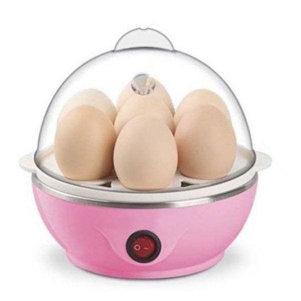 Cozedor Vapor Elétrico Cozinhar Ovos Egg Cooker 110v  - Rosa - 2