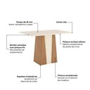 Ver imagem 4 de Conjunto Sala de Jantar Layla Style 4 Lugares Tampo MDF Cadeiras Suede Amêndoa 120cm Casa 812