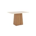 Ver imagem 3 de Conjunto Sala de Jantar Layla Style 4 Lugares Tampo MDF Cadeiras Suede Amêndoa 120cm Casa 812