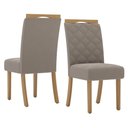 Ver imagem 5 de Conjunto Sala de Jantar Layla Style 4 Lugares Tampo MDF Cadeiras Suede Amêndoa 120cm Casa 812