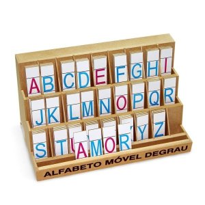 Alfabeto Movel Degrau Com 130 Letras Em Mdf