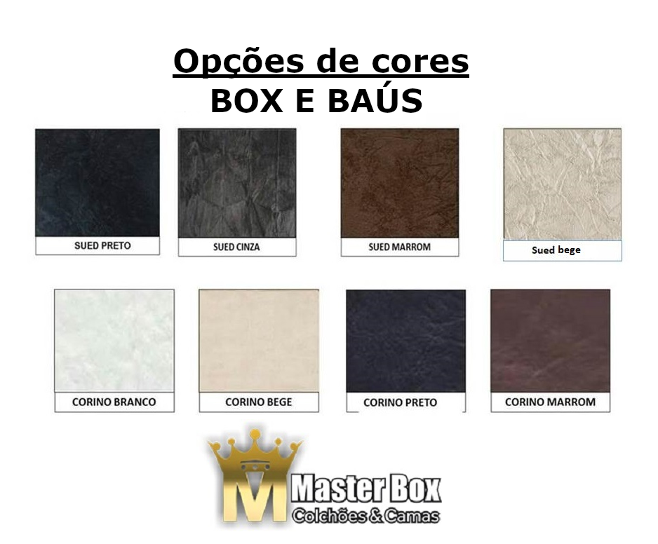 Cama Box Baú Bipartido Casal Premium 1,38 X 1,88 Diversas Cores (não Acompanha o Colchão) Master Box - 2